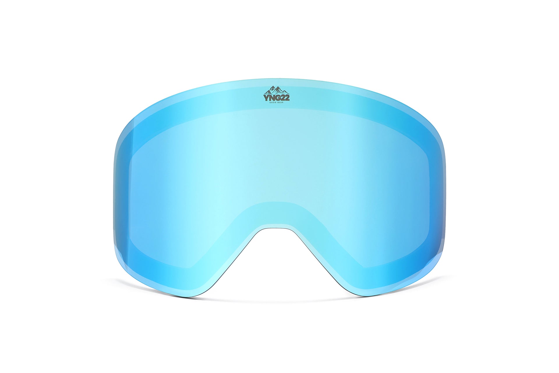 Magnetische, verwisselbare blauwe lens voor zonnig weer met YNG22 logo