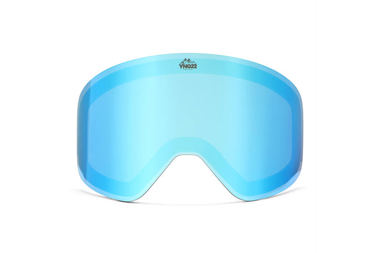Magnetische, verwisselbare blauwe lens voor zonnig weer met YNG22 logo