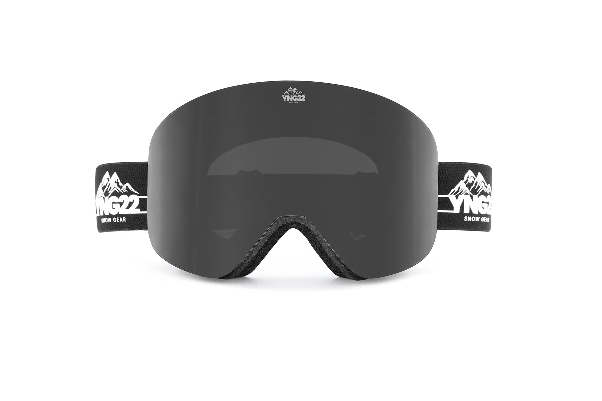 Skibril met verwisselbare lens zwarte band met zwarte lens