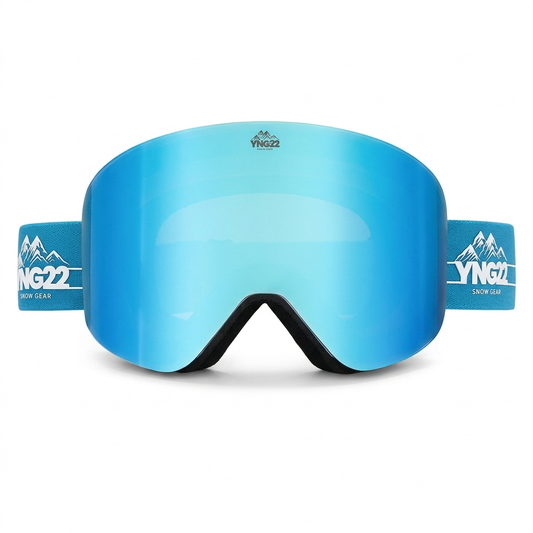YNG22 skibril blauwe band blauwe lens vooraanzicht