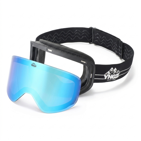 YNG22 skibril met magnetische verwisselbare blauwe lens